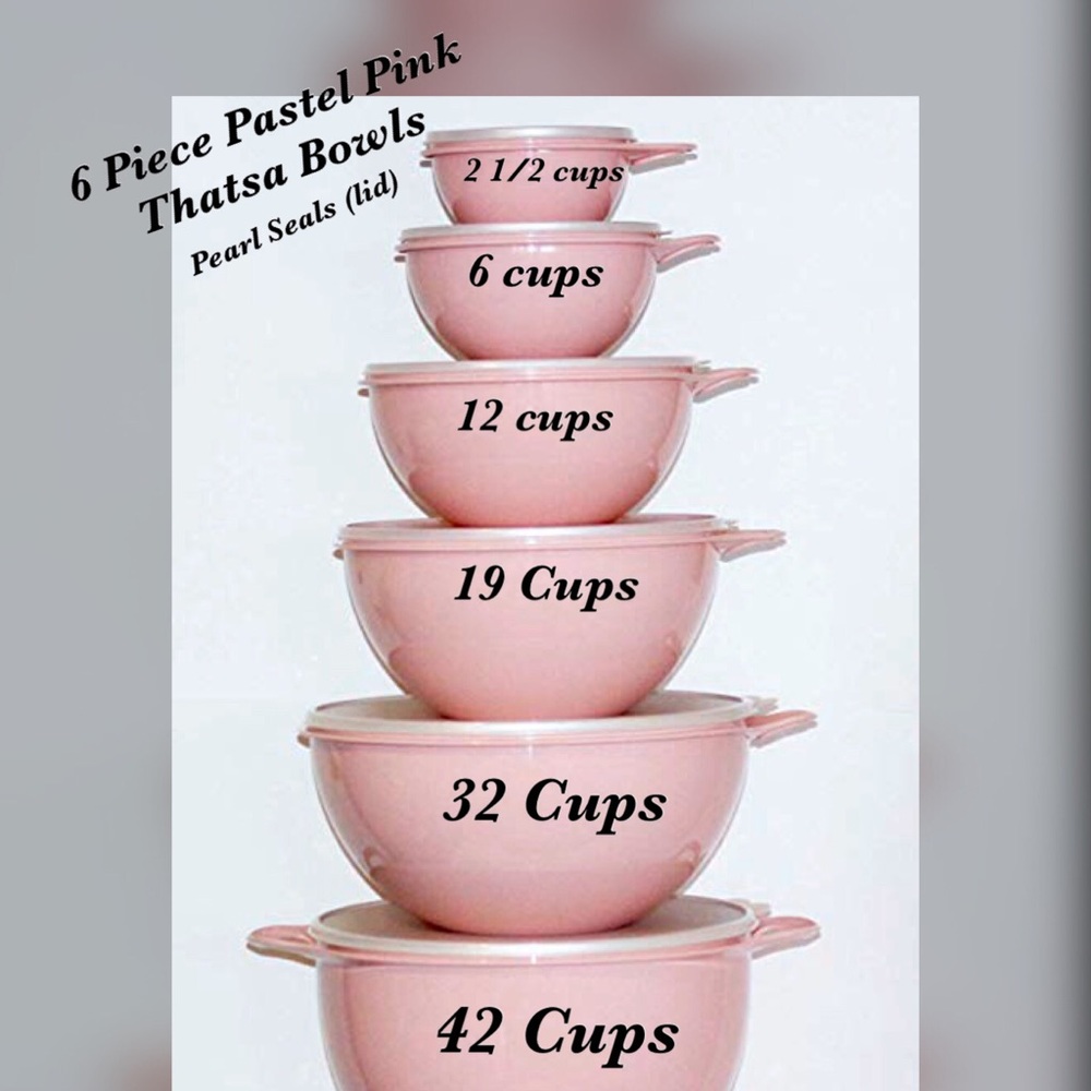 6 pieces Thatsa Bowls pastel pink/pearl seals.